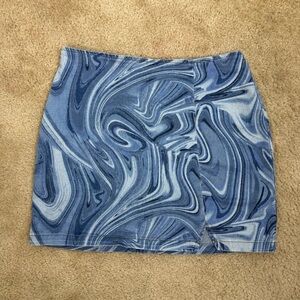 Wild Fable Blue Swirl Mini Skirt